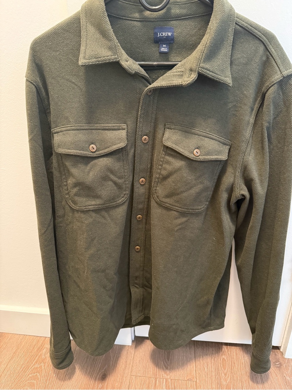 J. Crew Olive Green Lightweight Button-Up Shirt Jacket